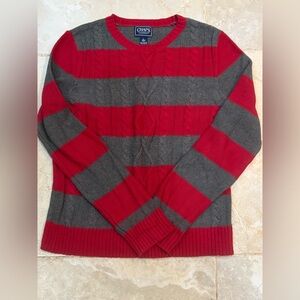 Chaps Crewneck Sweater in Red and Gray